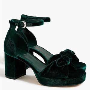 J Crew used Velvet bow platform heels CD250